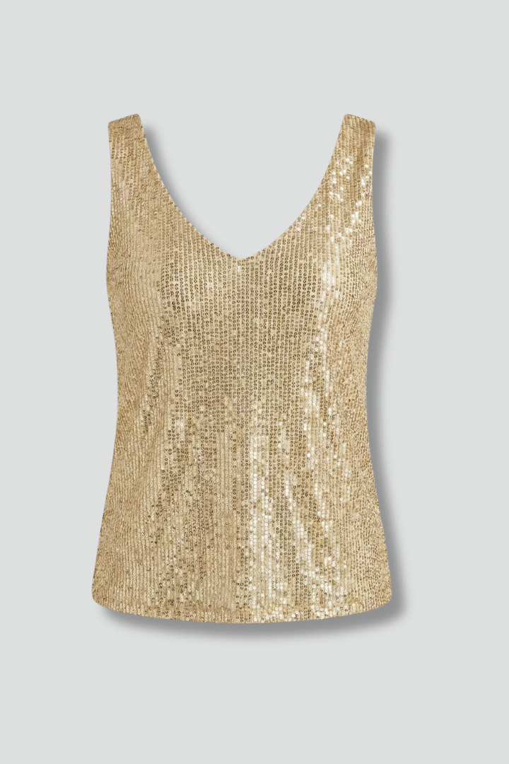 Women's Sequin Top | V-Neck Sleeveless Sequin