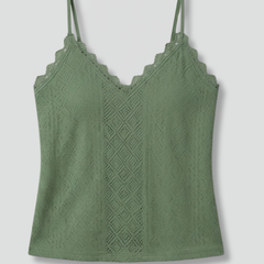 Women's Lace Cami | V Neck Sleeveless Knit Straight Fit