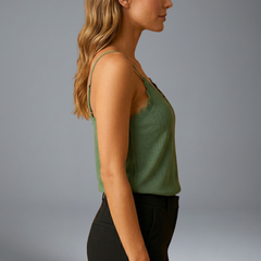 Women's Lace Cami | V Neck Sleeveless Knit Straight Fit