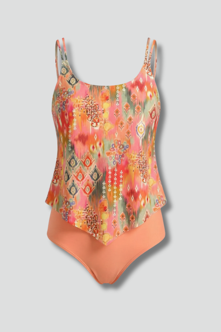 Women's Bikini | Scoop Neck Sleeveless Printed Top
