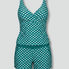 Women's Tankini | V-Neck Tank Top Polka Dot Shorts