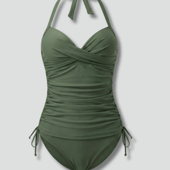 Women's Tankini | V-Neck Halter Ruched Sides