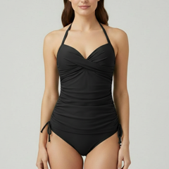 Women's Tankini | V-Neck Halter Ruched Sides