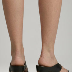 Women's Thong Heels | Platform Sole Block Heel Slip-On