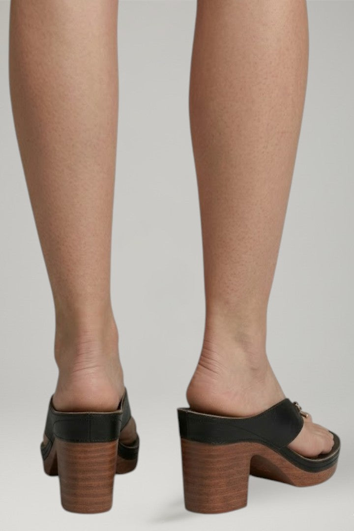 Women's Thong Heels | Platform Sole Block Heel Slip-On