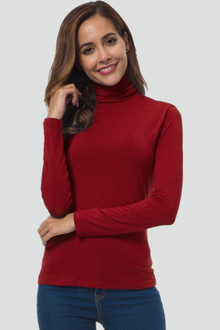 Women's Mock Neck Sweater | Turtleneck Long Sleeves Knit