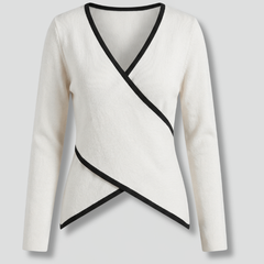 Women's Asymmetrical Top | V Neck Long Sleeve Wrap