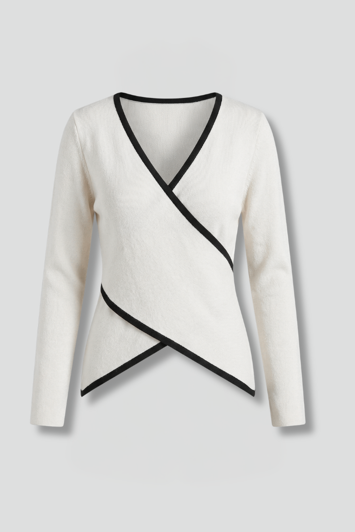 Women's Asymmetrical Top | V Neck Long Sleeve Wrap