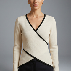 Women's Asymmetrical Top | V Neck Long Sleeve Wrap