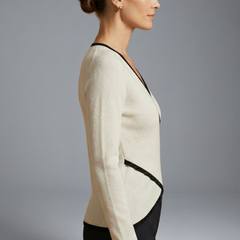 Women's Asymmetrical Top | V Neck Long Sleeve Wrap