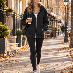 Women's Cute Hoodie | Hooded Full Zip Long Sleeve Knit