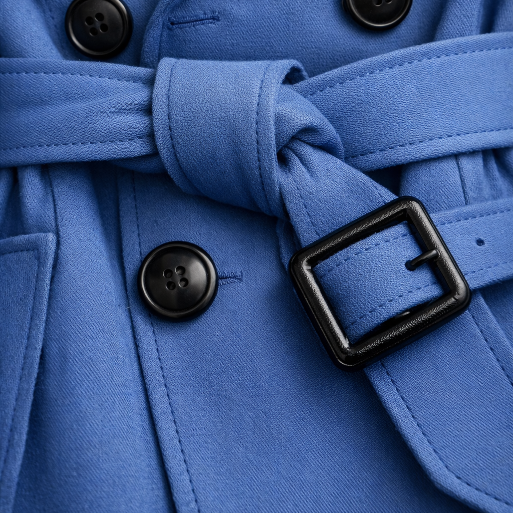 Women's Trench Coat | Double Breasted Belted Notch Collar