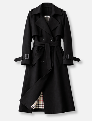 Women's Trench Coat | Double Breasted Belted Notch Collar