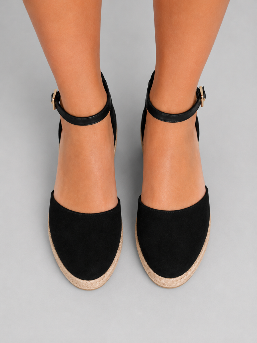 Women's Closed Toe Sandals | Wedge Heel Ankle Strap