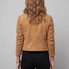 Women's Jacket | Suede-Look Cropped Biker - 22