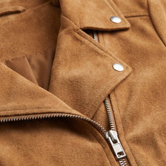 Women's Jacket | Suede-Look Cropped Biker - 23