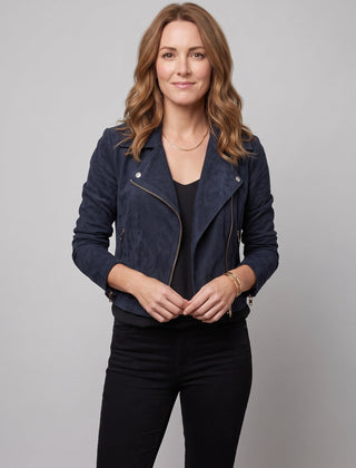Women's Jacket | Suede-Look Cropped Biker - 26