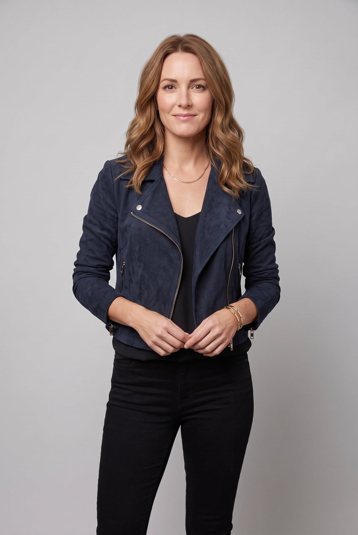 Women's Jacket | Suede-Look Cropped Biker - 26