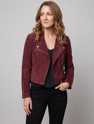 Women's Jacket | Suede-Look Cropped Biker - 28