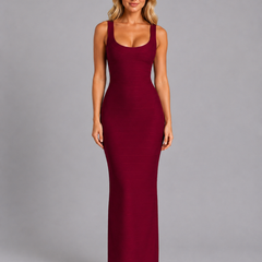 Women's Bandage Dress | Maxi Scoop Neckline Sleeveless Stretch