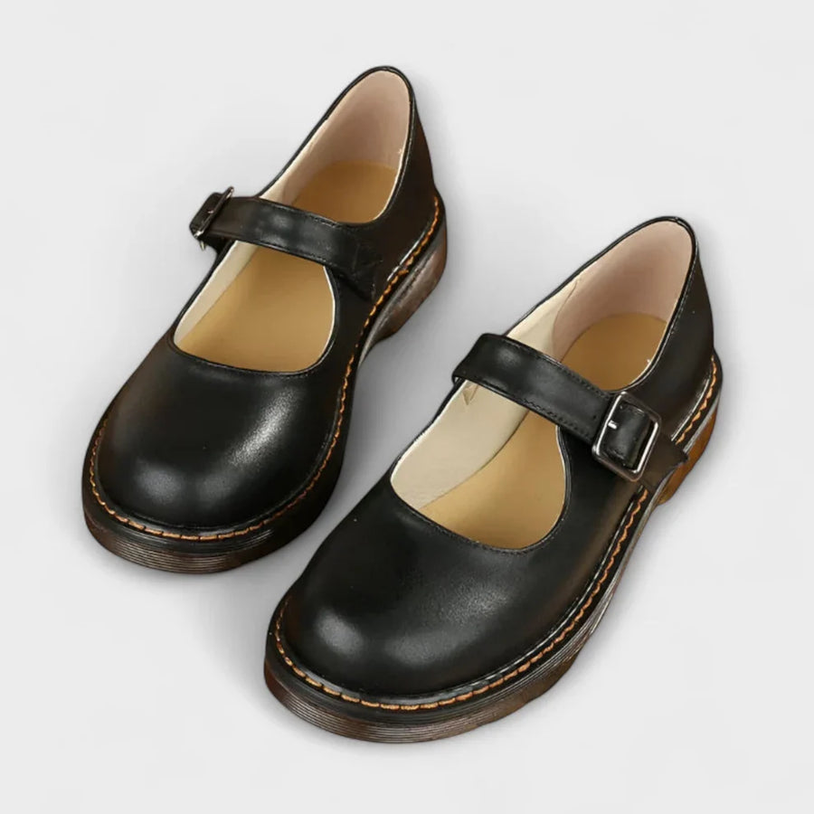 Women's Ballet Flats | Mary Jane Buckle Strap Leather