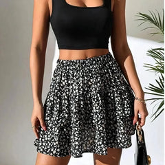 Women's Mini Skirt | Layered A-Line Ruffled Hem