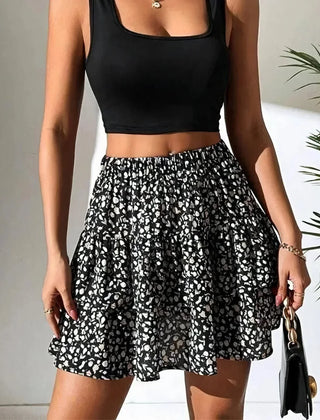 Women's Mini Skirt | Layered A-Line Ruffled Hem