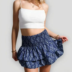 Women's Mini Skirt | Layered A-Line Ruffled Hem