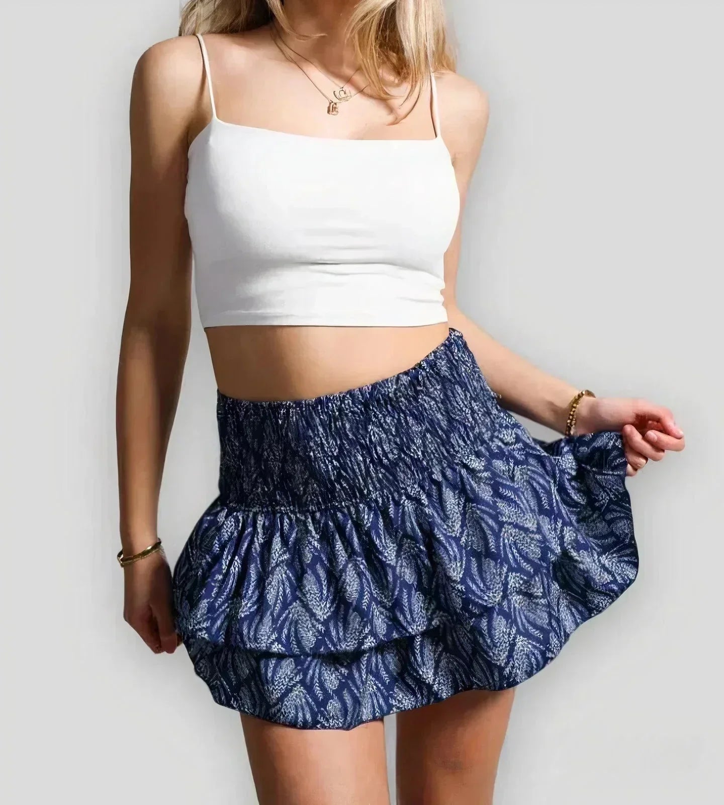 Women's Mini Skirt | Layered A-Line Ruffled Hem