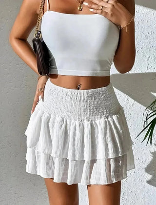 Women's Mini Skirt | Layered A-Line Ruffled Hem