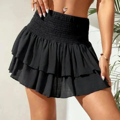 Women's Mini Skirt | Layered A-Line Ruffled Hem