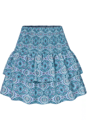 Women's Mini Skirt | Layered A-Line Ruffled Hem