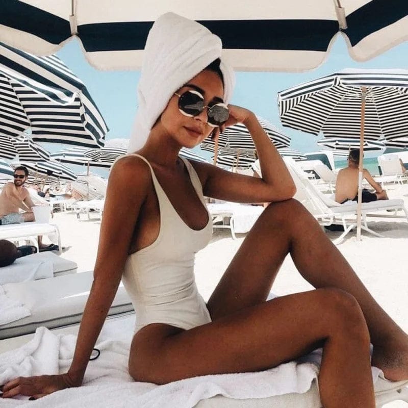 Women's One Piece Swimsuit | Scoop Neck Open Back