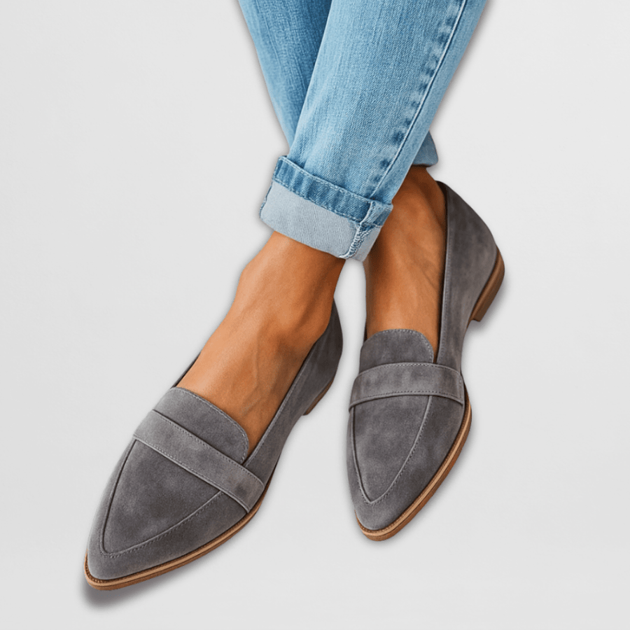 Women's Penny Loafers With Penny | Pointed Toe Slip-On Suede Flat
