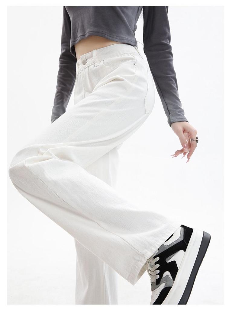 Women's White Jeans | High Waist Wide Leg Denim