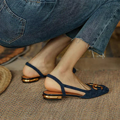 Women's Ballet Flats | Slingback Strap Suede Low Heel