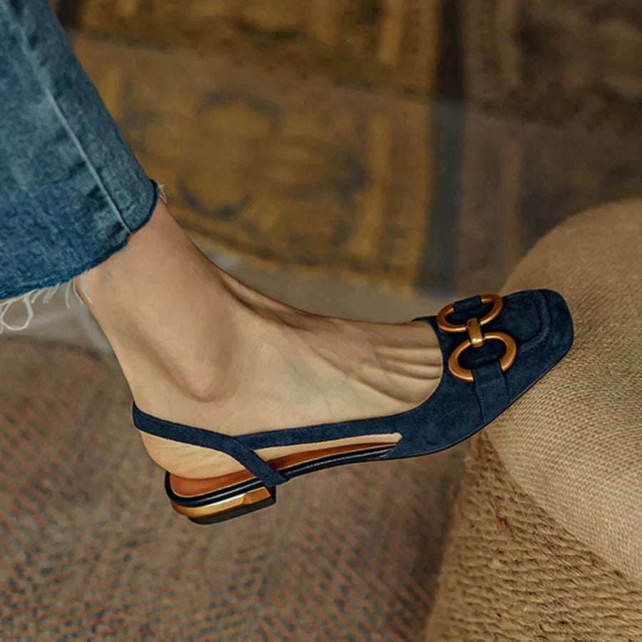 Women's Ballet Flats | Slingback Strap Suede Low Heel