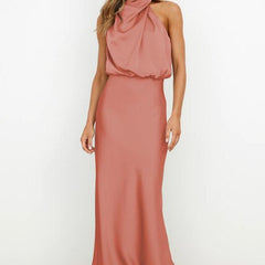 Women's Evening Dress | Halter Neckline Maxi Sleeveless