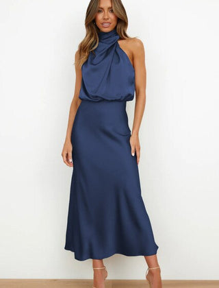 Women's Evening Dress | Halter Neckline Maxi Sleeveless