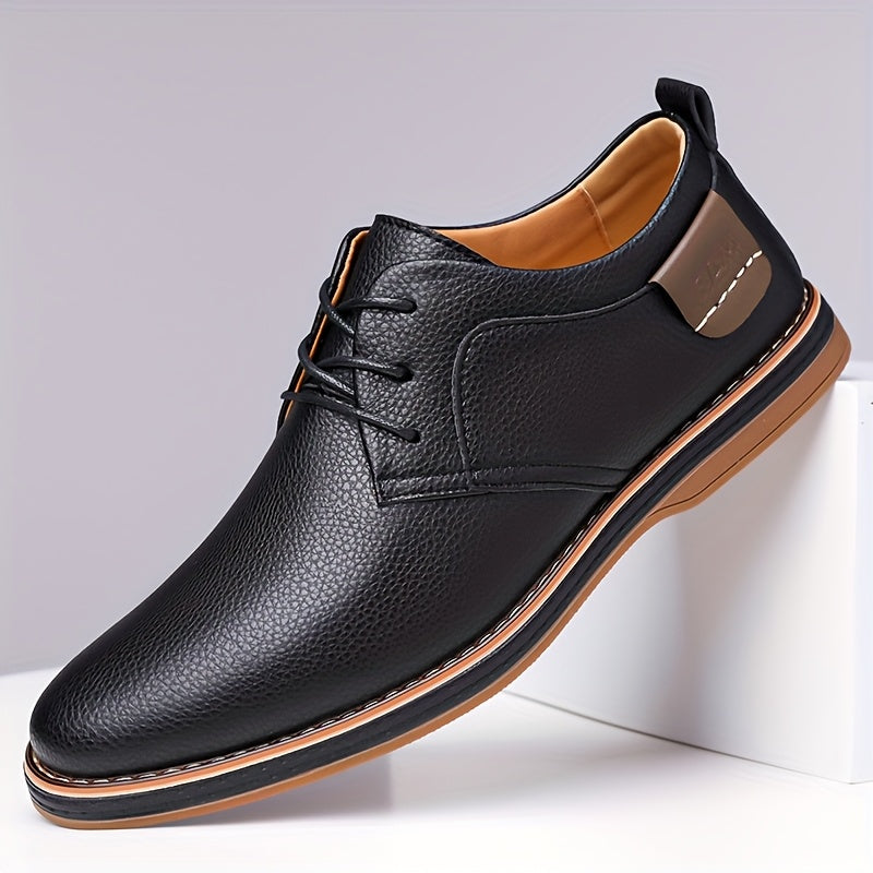 Men's Lace-Up Shoe | Leather Upper Round Toe Oxford