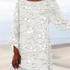 Women's Sparkly Top | Asymmetric Lace Floral Embellished