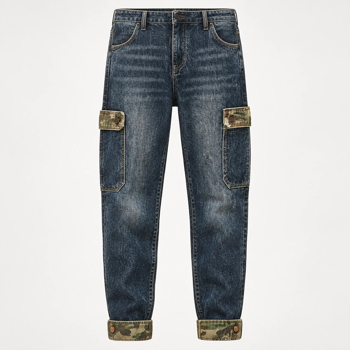 Breckon Cotton Cargo Jeans — Blue (apparel solo)