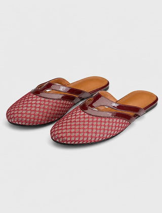 Quilana Mesh Mule Flats — Brown (studio solo)