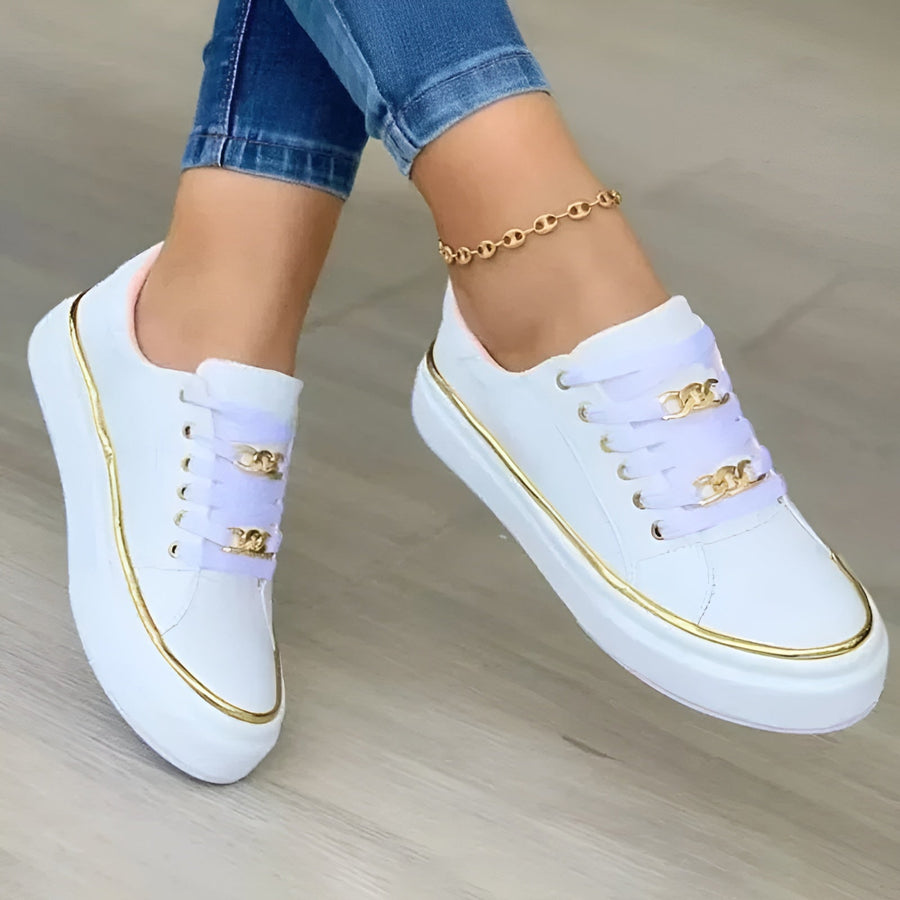 Women's Sneakers | Platform Rounded Toe Lace Closure