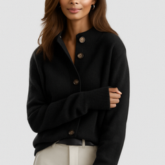 Women's Cardigan | Collar Button Front Knit Relaxed