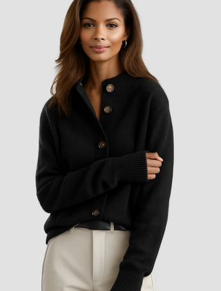 Women's Cardigan | Collar Button Front Knit Relaxed