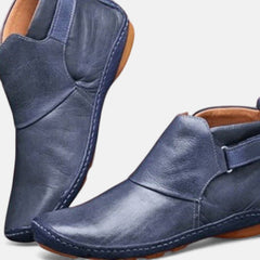Women's Ankle Boots | Slip-On Leather Elastic Panel