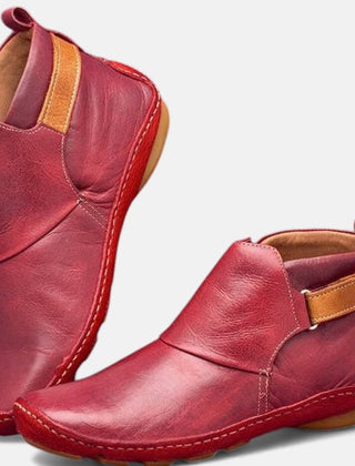 Women's Ankle Boots | Slip-On Leather Elastic Panel