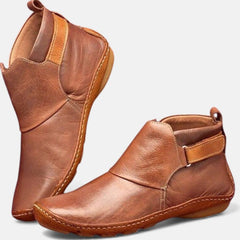 Women's Ankle Boots | Slip-On Leather Elastic Panel