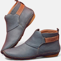 Women's Ankle Boots | Slip-On Leather Elastic Panel
